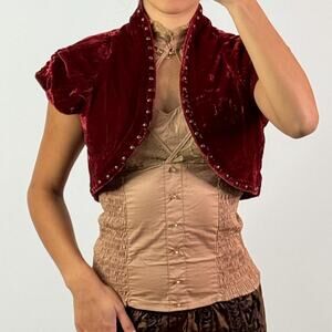 Red Velvet Studded Bolero S